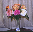 roses in vase